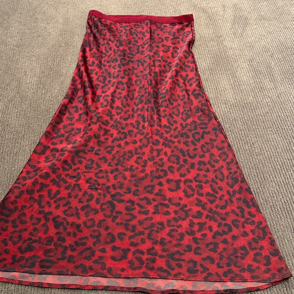 Anine Bing Leopard Print Silk Bar Slip Skirt - Picture 3 of 7